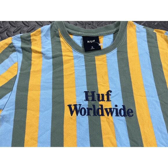 HUF Shirt Adult Small Striped Short Sleeve Worldwide Casual Outdoor Men's - Picture 8 of 12